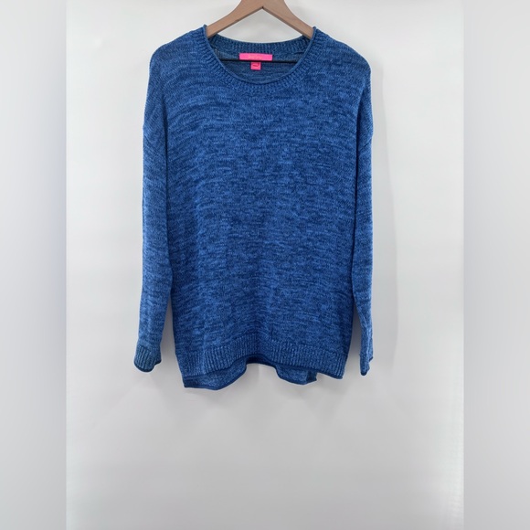 Lilly Pulitzer Bayport Vibrant Aegean Navy Blue Crew Neck Sweater Size XL - Picture 5 of 8